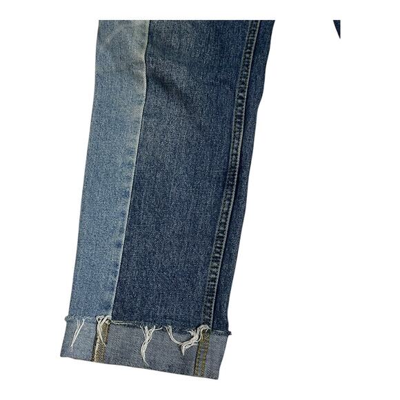 BDG Urban Outfitters Jeans Women's W25 L32 Patchwork Blue Jessye Straight Leg - Picture 2 of 6